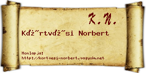 Körtvési Norbert névjegykártya