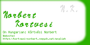 norbert kortvesi business card